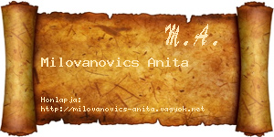 Milovanovics Anita névjegykártya