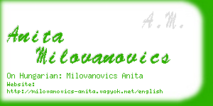 anita milovanovics business card